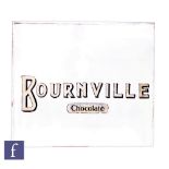 An early 20th Century Cadburys advertising shop window panel with Bournville Chocolate in gilt and