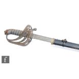 A 19th Century artillery officer's dress sword by Matthews & Co Queen Street Portsea, pierced