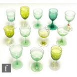 A collection of 19th Century and later drinking glasses to include plain, acid cut and engraved