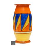 Clarice Cliff - Original Bizarre - A shape 264 vase circa 1928, hand painted with a band of tringles