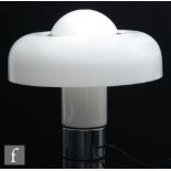 Luigi Massoni - Harvey Guzzini - A 'Brumbury' table lamp, with white acrylic shade above the white
