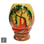 Clarice Cliff - Memory Lane - A shape 362 vase circa 1929/30, transfer printed and painted with a