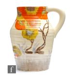 Clarice Cliff - Rhodanthe - A small Clarice Cliff single handled Lotus jug circa 1934, hand
