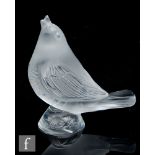 Lalique - A clear crystal figure of a singing Robin titled Rouge George Chanteur, in frosted finish,
