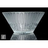 Lalique - A later 20th Century clear crystal glass bowl of flared form, relief moulded to the