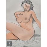 Jim Dine (born 1935) - Reclining Nude, soft ground etching, signed indistinctly in pencil, dated