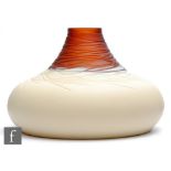 Salviati - A contemporary Murano Caramello glass vase, of squat ovoid form with tapering collar