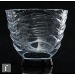 Simon Gate - Orrefors - A 1930s Art Deco clear crystal glass bowl of high sided form with a cut