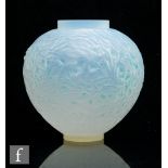 Rene Lalique - A Gui glass vase circa 1920, model 948, of footed ovoid form with shallow collar neck