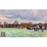 Paul Lucien Maze (French, 1887?1979) - A racing scene, thought to be Newmarket, pastel drawing,