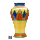 Clarice Cliff - Original Bizarre - A large shape 14 Mei Ping vase circa 1928, hand painted with a