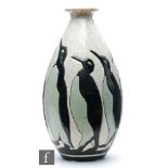 Charles Catteau - Boch Freres - A 1930s Art Deco vase of swollen form with a flared collar neck