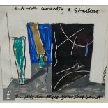 Bruce McLean (born 1944) - 'A wall awaiting a shadow, a jug to place your shoe beside', wax crayon