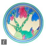 Clarice Cliff - Rudyard - A dish form plate circa 1932, hand painted with a stylised tree