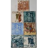 Helen J A Miles - Wedgwood - Seven 6 inch Calendar tiles from the Old English Months series