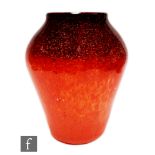 Monart - A large shape F vase, size IV, of shouldered ovoid form with a graduated deep magenta to