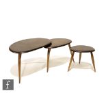 Lucian Ercolani for Ercol Furniture - A nest of three post war model 354 elm and beech Pebble