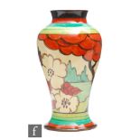 Clarice Cliff - Limberlost - A shape 14 Mei Ping vase circa 1932, hand painted with a stylised