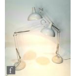 AMENDED DESCRIPTION After Anglepoise - A pair of floorlights, the white lights raised