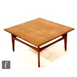 Karl Erik Ekselius - J O Carlsson, Vetlanda - A teak coffee table of square form, unlabelled, height