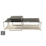 Marcel Breuer - Gavina - A nest of two 1970s Laccio coffee or occasional tables, in a black