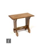 Unknown - An Arts and Crafts oak refectory style occasional table, with thumb-moulded edge top
