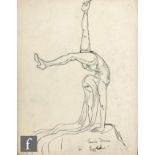 Albert Wainwright (1898-1943) - A study of a female figure in an acrobatic pose, to the reverse