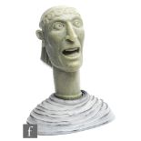 David Reekie - A large sculptural head and shoulder bust titled Greek Head VIII, modelled in a