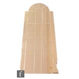 Unknown - An Art Deco style peach mirror glass wall panel of arcaded form, comprising sectional