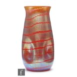Loetz - A Phaenomen Genre glass vase, circa 1907, PG 5301, the dimpled cylinder form with everted