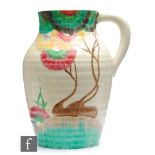 Clarice Cliff - Aurea - A 10 inch (Isis size) single handled Lotus jug circa 1934, hand painted with