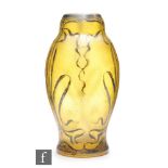 Carl Goldberg - Haida - An Art Nouveau glass vase, circa 1900, of ovoid form with collar neck,