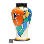 Clarice Cliff - Latona Bouquet - A shape 14 Mei Ping vase circa 1930, hand painted with flowers