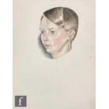 Albert Wainwright (1898-1943) - A portrait of Eric Spence as a boy, bust length, watercolour,