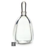 Vicke Lindstrand - Orrefors - A 1930s Persica glass decanter, the ovoid body with optic ribbing,