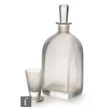 Vicke Lindstrand - Orrefors - A Swedish glass decanter, circa 1934, of square section with short