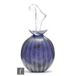 Allister Malcolm - A contemporary studio glass Pinstripe bottle, of compressed ovoid form with
