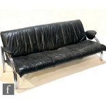 Mark Lawson - Pieff Furniture - A three seat black leather upholstered sofa