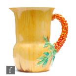 Clarice Cliff - My Garden - A shape 677 flower jug circa 1934, the swollen sleeve form body with a