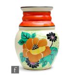 Clarice Cliff - Latona Eden - A shape 358 vase circa 1930, hand painted with two large sprays of