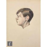 Albert Wainwright (1898-1943) - A portrait of Laurence Cook as a boy, bust length in profile,