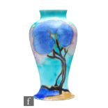 Clarice Cliff - Inspiration Autumn - A shape 14 Mei Ping vase circa 1930, hand painted with a