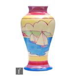 Clarice Cliff - Gibraltar - A shape 14 Mei Ping circa 1932, hand painted in the Gibraltar pattern