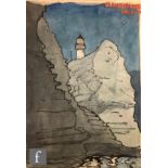 Albert wainwright (1898-1943) - Flamborough Head, a study of a lighthouse on top of a rocky hill, to