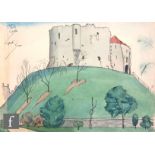 Albert Wainwright (1898-1943) - Clifford's Tower, York Castle, a landscape study of a castle on