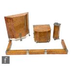 Unknown - An Art Deco fire set, comprising coal scuttle, fire guard, fire surround and poker and
