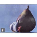 Unknown - A late 20th Century advertising photograph depicting a pear, garlic and shallot in Perspex