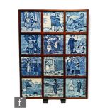 Helen J A Miles - Wedgwood - A framed set of twelve 6 inch tiles from the Old English Months,