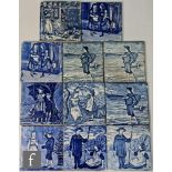Helen J A Miles - Wedgwood - Eleven 6 inch Calendar tiles from the Old English Months series