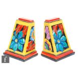 Clarice Cliff - Floreat - A pair of Clarice Cliff shape 406 book ends circa 1930, relief moulded